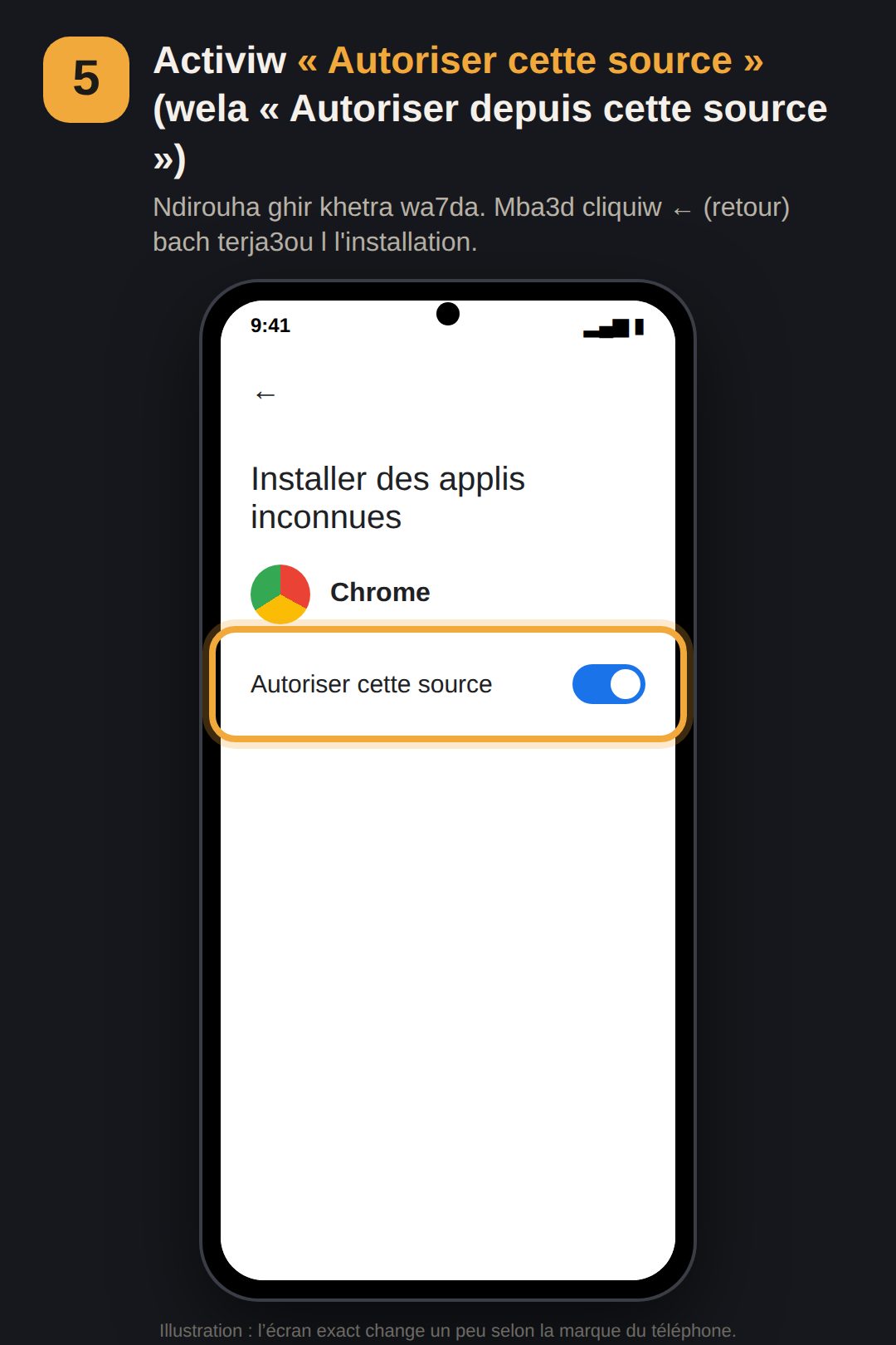 Étape 5 : Autoriser cette source